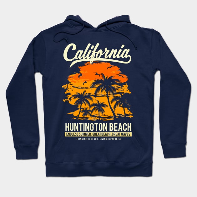 Huntington Beach California Sunset Hoodie by Styleuniversal